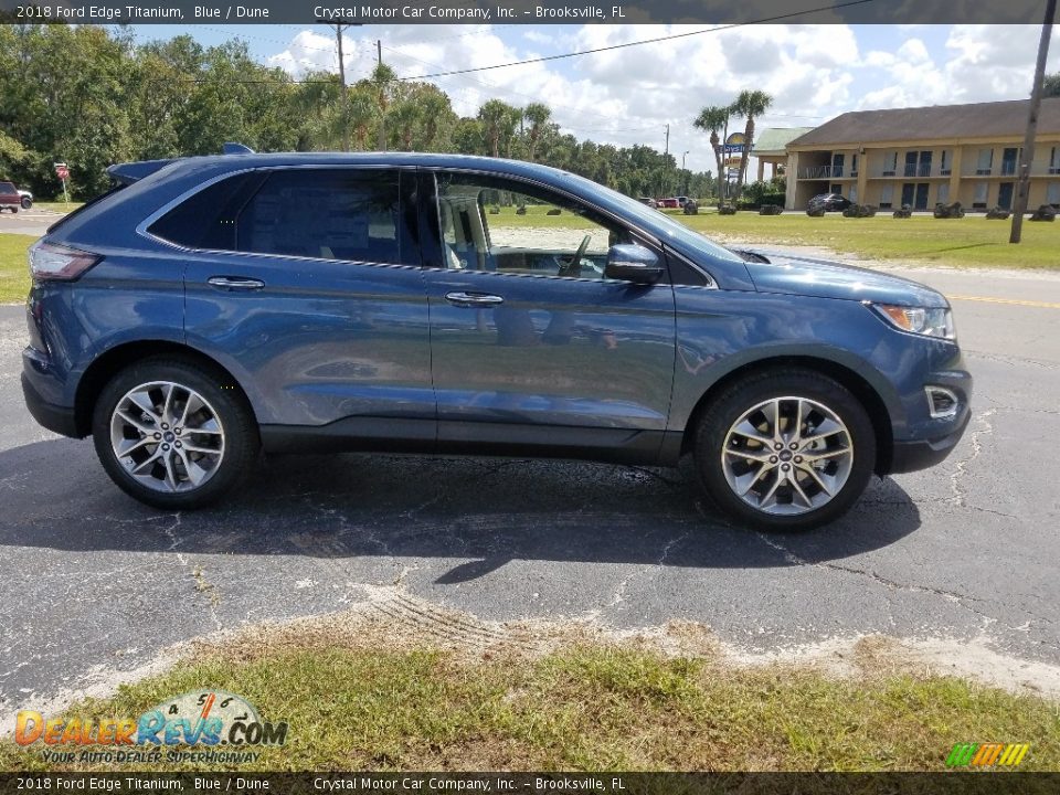 2018 Ford Edge Titanium Blue / Dune Photo #4