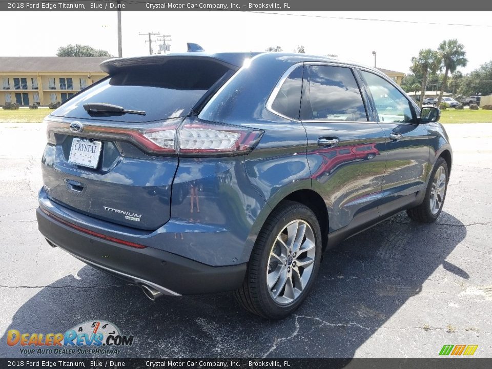 2018 Ford Edge Titanium Blue / Dune Photo #5