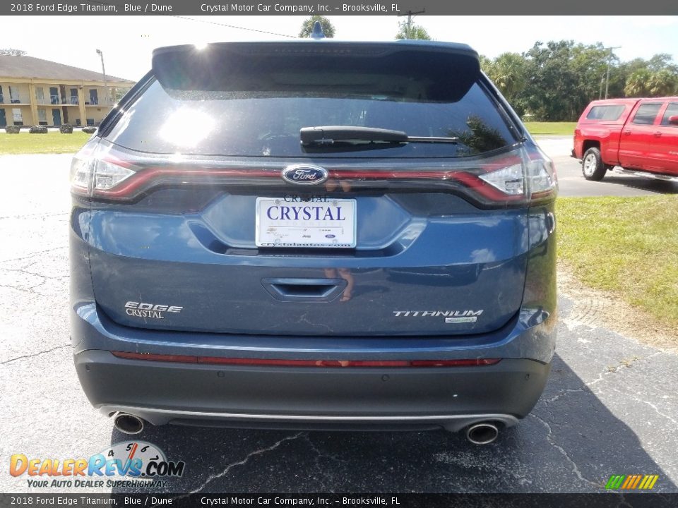 2018 Ford Edge Titanium Blue / Dune Photo #6