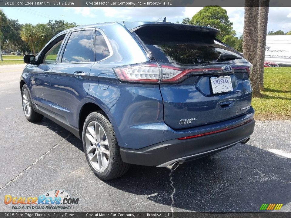 2018 Ford Edge Titanium Blue / Dune Photo #7