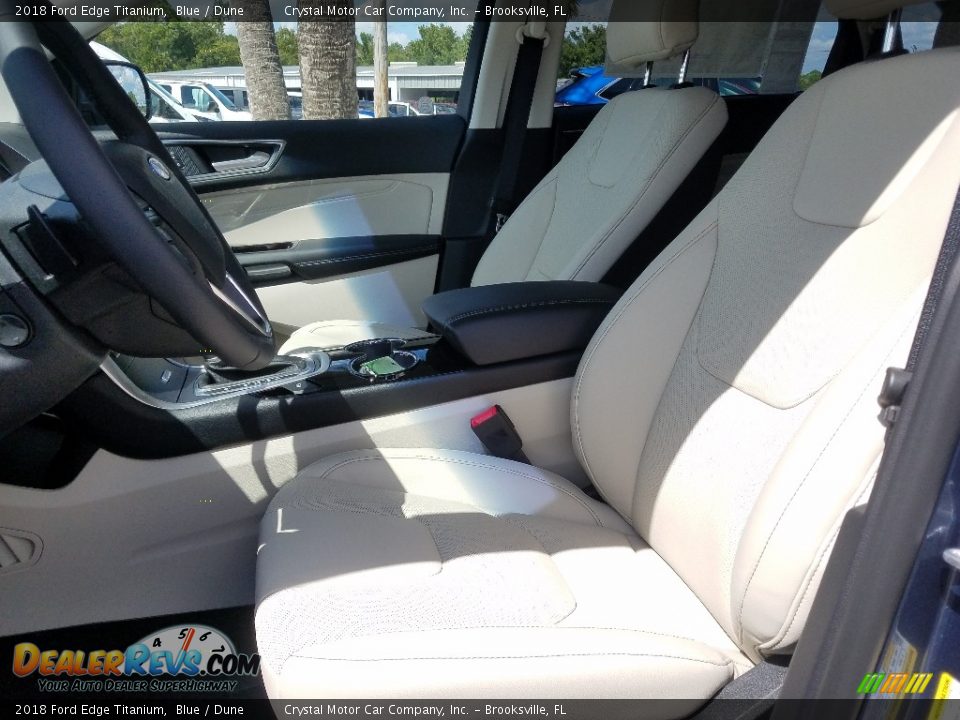 2018 Ford Edge Titanium Blue / Dune Photo #9
