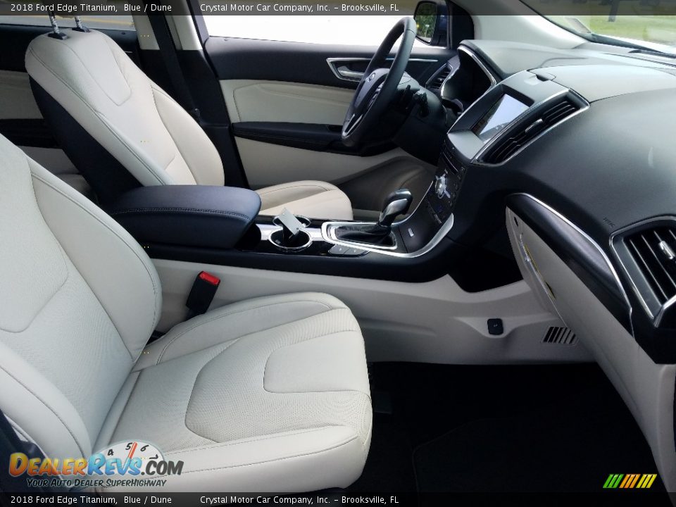 2018 Ford Edge Titanium Blue / Dune Photo #12