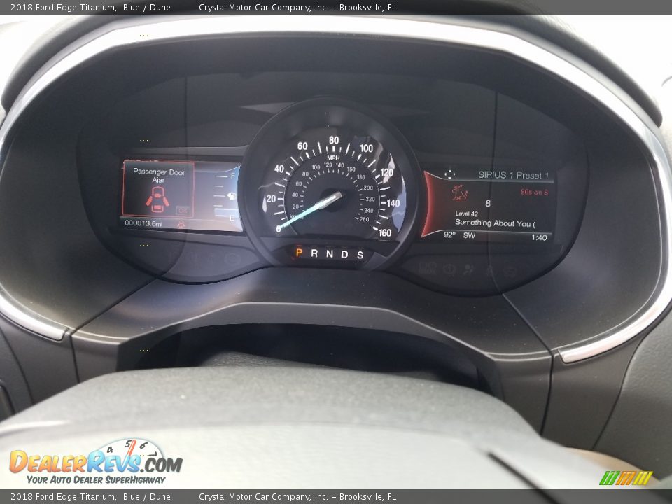 2018 Ford Edge Titanium Blue / Dune Photo #14