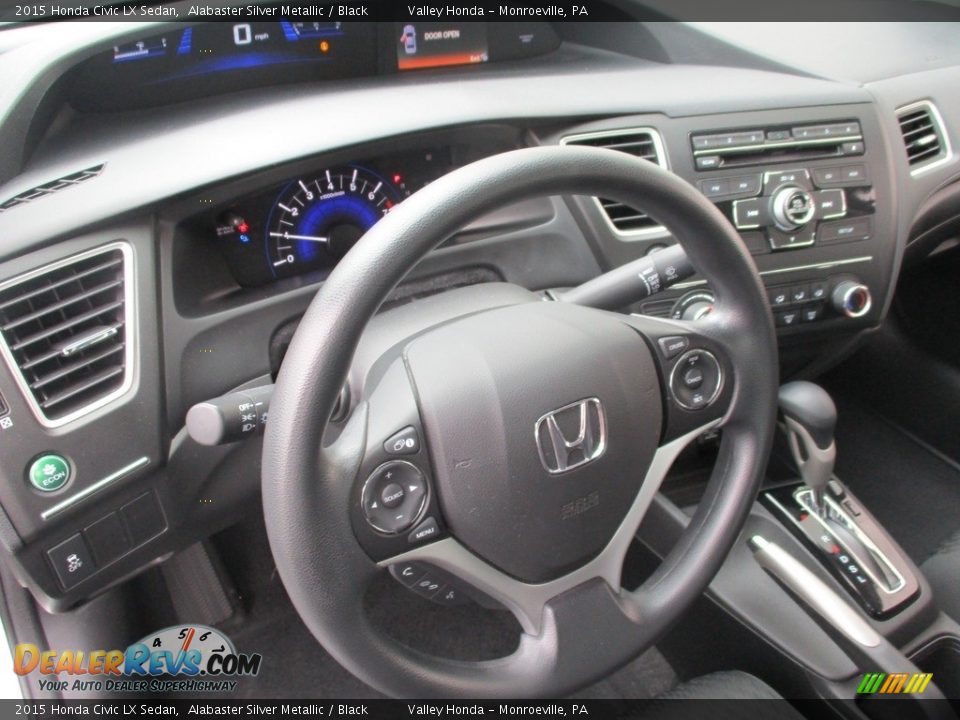 2015 Honda Civic LX Sedan Alabaster Silver Metallic / Black Photo #13
