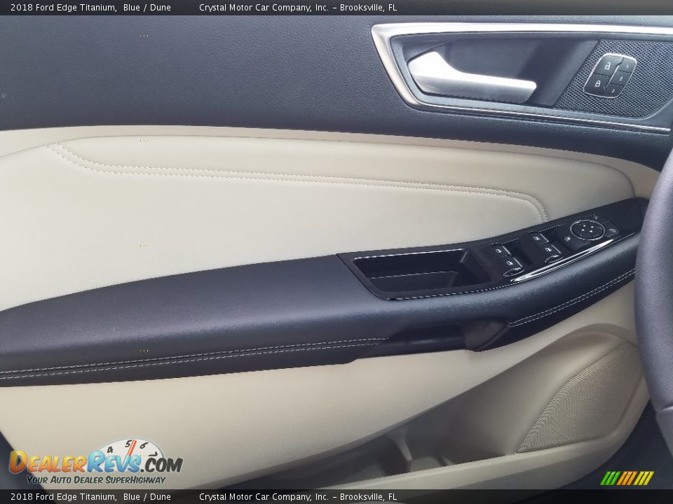 2018 Ford Edge Titanium Blue / Dune Photo #17
