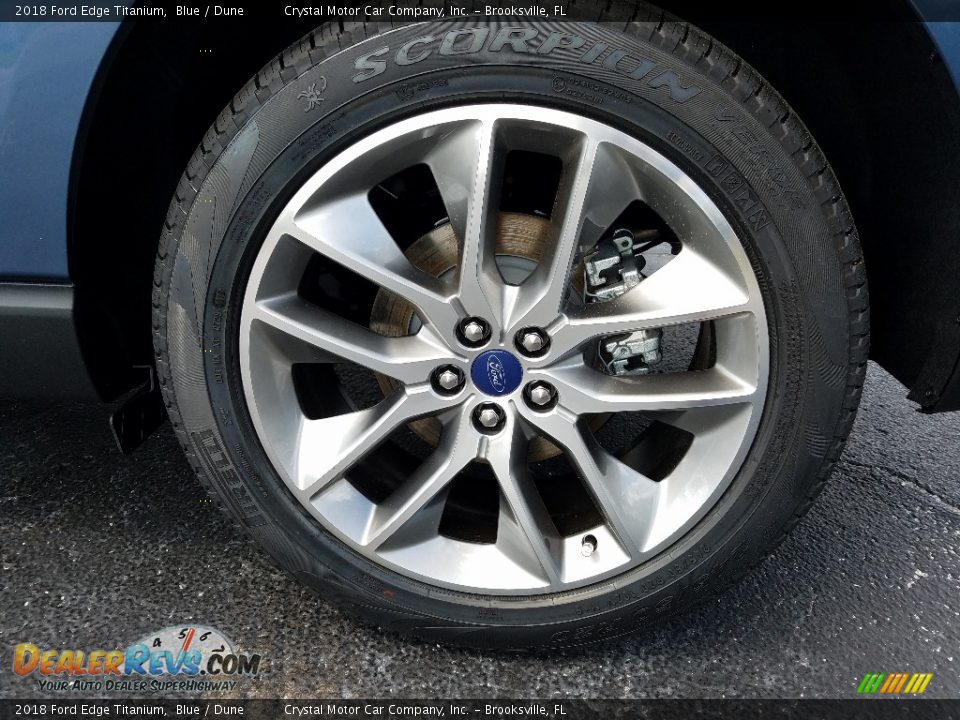 2018 Ford Edge Titanium Blue / Dune Photo #20