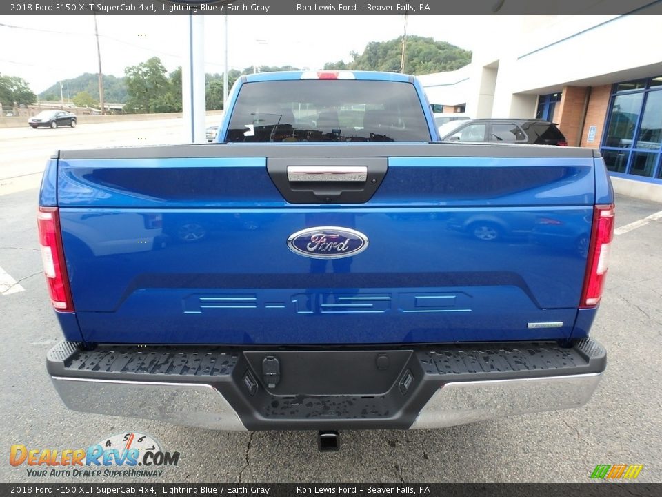 2018 Ford F150 XLT SuperCab 4x4 Lightning Blue / Earth Gray Photo #3