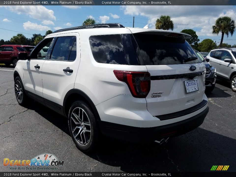 2018 Ford Explorer Sport 4WD White Platinum / Ebony Black Photo #3