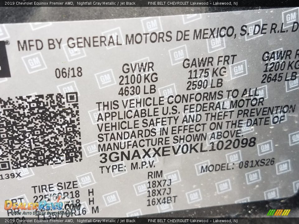 2019 Chevrolet Equinox Premier AWD Nightfall Gray Metallic / Jet Black Photo #9