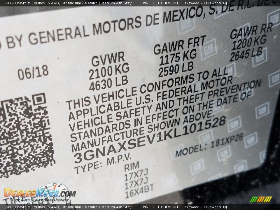 2019 Chevrolet Equinox LS AWD Mosaic Black Metallic / Medium Ash Gray Photo #10