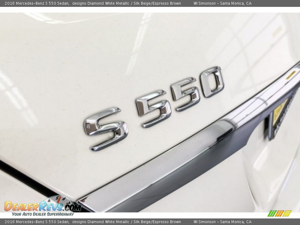 2016 Mercedes-Benz S 550 Sedan designo Diamond White Metallic / Silk Beige/Espresso Brown Photo #7