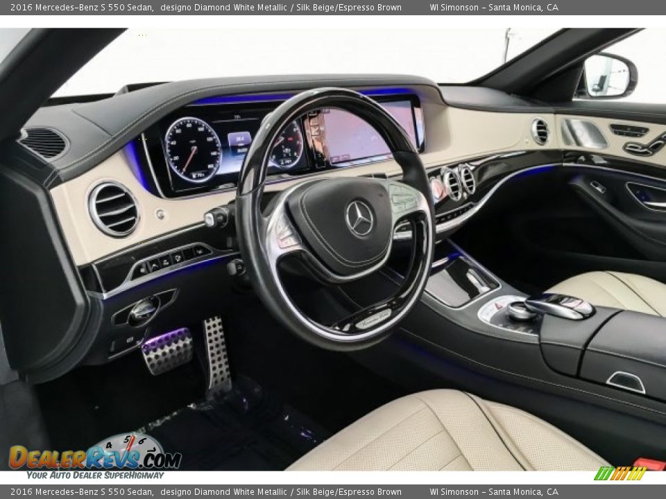 2016 Mercedes-Benz S 550 Sedan designo Diamond White Metallic / Silk Beige/Espresso Brown Photo #23