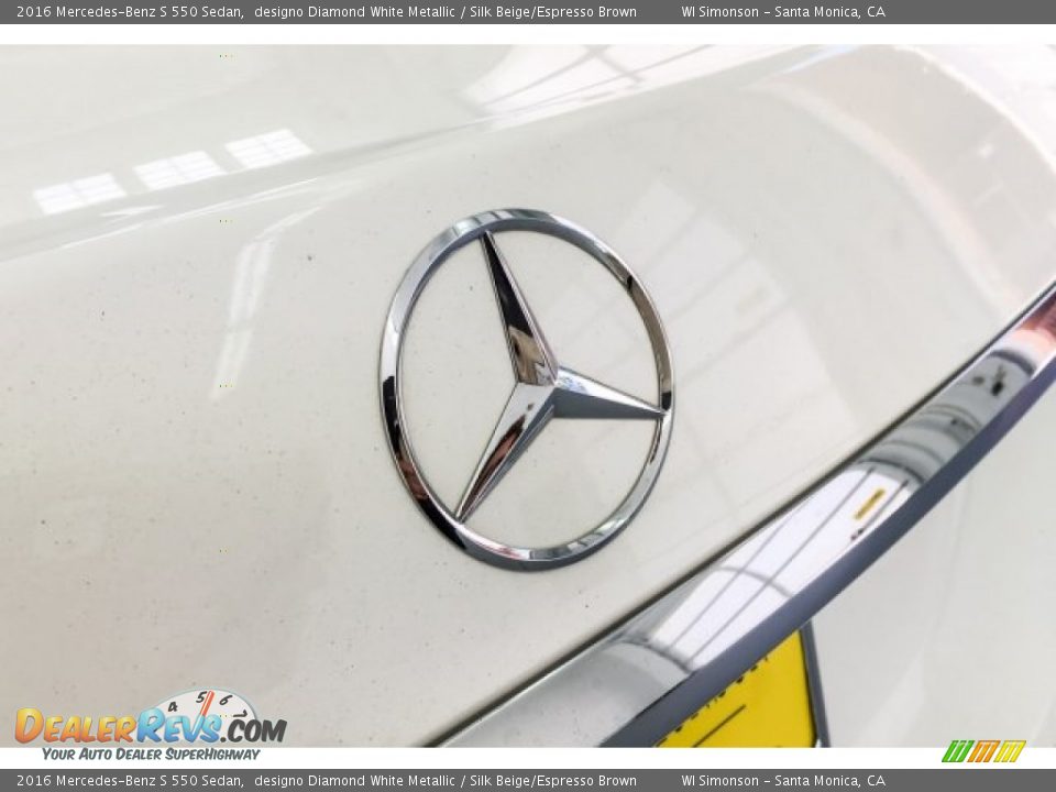 2016 Mercedes-Benz S 550 Sedan designo Diamond White Metallic / Silk Beige/Espresso Brown Photo #28