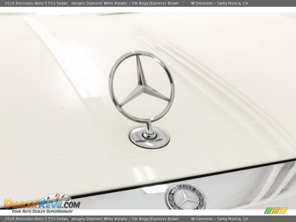 2016 Mercedes-Benz S 550 Sedan designo Diamond White Metallic / Silk Beige/Espresso Brown Photo #34