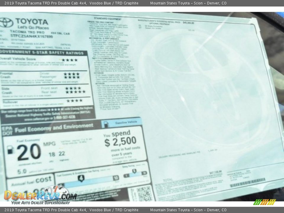 2019 Toyota Tacoma TRD Pro Double Cab 4x4 Voodoo Blue / TRD Graphite Photo #36
