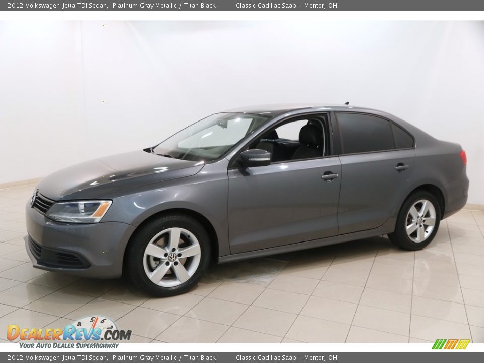 2012 Volkswagen Jetta TDI Sedan Platinum Gray Metallic / Titan Black Photo #3