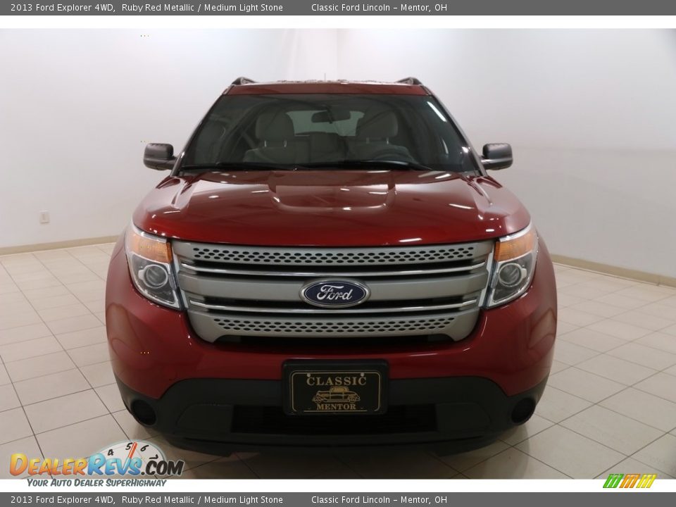 2013 Ford Explorer 4WD Ruby Red Metallic / Medium Light Stone Photo #2