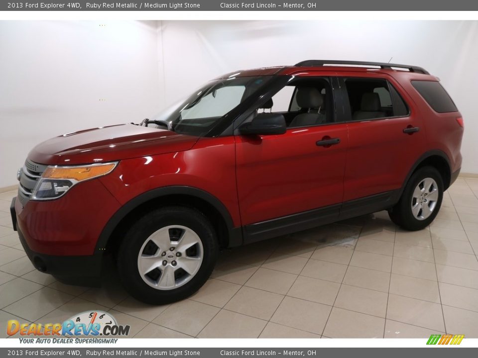 2013 Ford Explorer 4WD Ruby Red Metallic / Medium Light Stone Photo #3