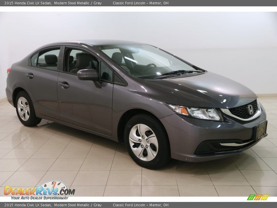 2015 Honda Civic LX Sedan Modern Steel Metallic / Gray Photo #1
