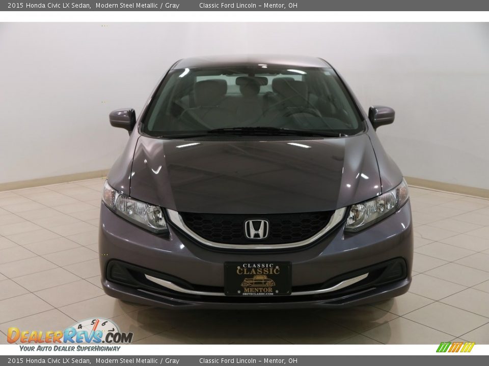 2015 Honda Civic LX Sedan Modern Steel Metallic / Gray Photo #2