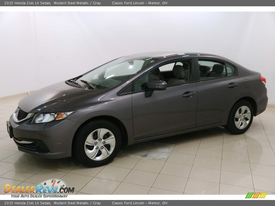 2015 Honda Civic LX Sedan Modern Steel Metallic / Gray Photo #3