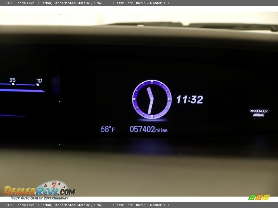2015 Honda Civic LX Sedan Modern Steel Metallic / Gray Photo #10