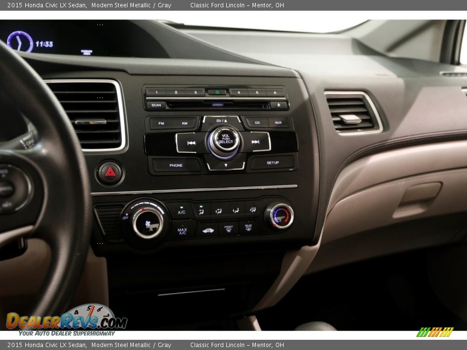 2015 Honda Civic LX Sedan Modern Steel Metallic / Gray Photo #12