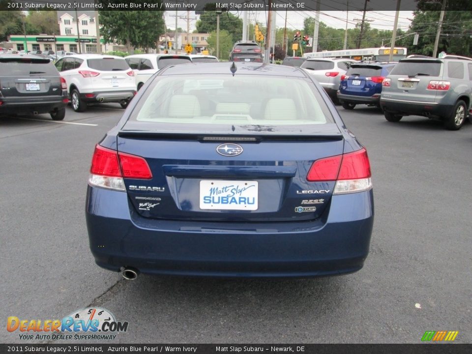 2011 Subaru Legacy 2.5i Limited Azurite Blue Pearl / Warm Ivory Photo #7