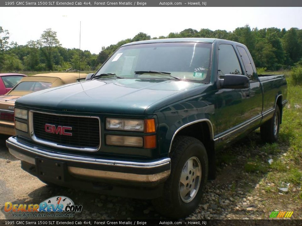 1995 GMC Sierra 1500 SLT Extended Cab 4x4 Forest Green Metallic / Beige Photo #3