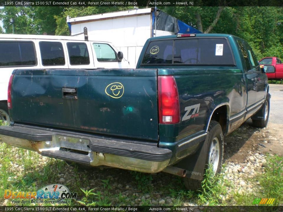 1995 GMC Sierra 1500 SLT Extended Cab 4x4 Forest Green Metallic / Beige Photo #6