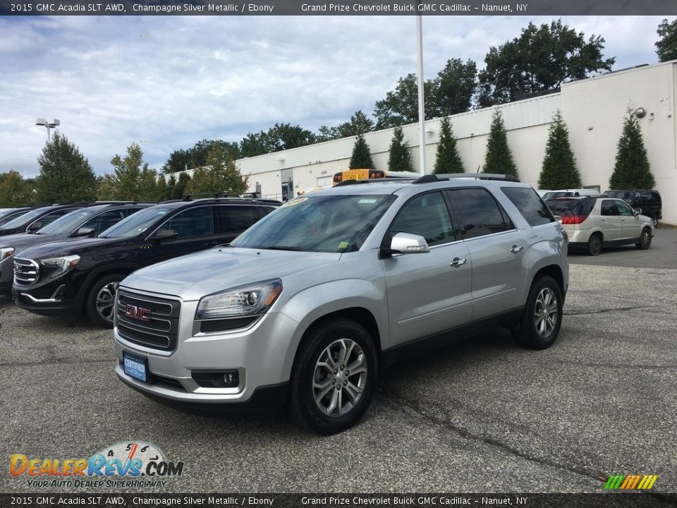 2015 GMC Acadia SLT AWD Champagne Silver Metallic / Ebony Photo #2