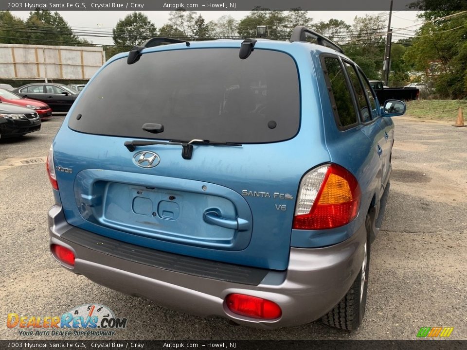 2003 Hyundai Santa Fe GLS Crystal Blue / Gray Photo #6