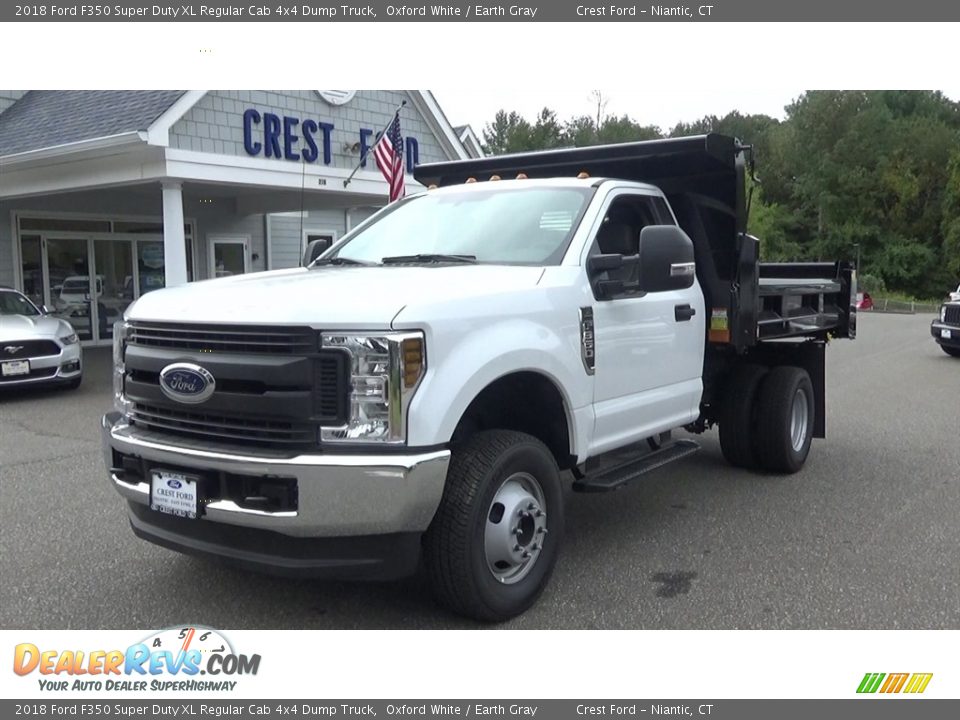 2018 Ford F350 Super Duty XL Regular Cab 4x4 Dump Truck Oxford White / Earth Gray Photo #3
