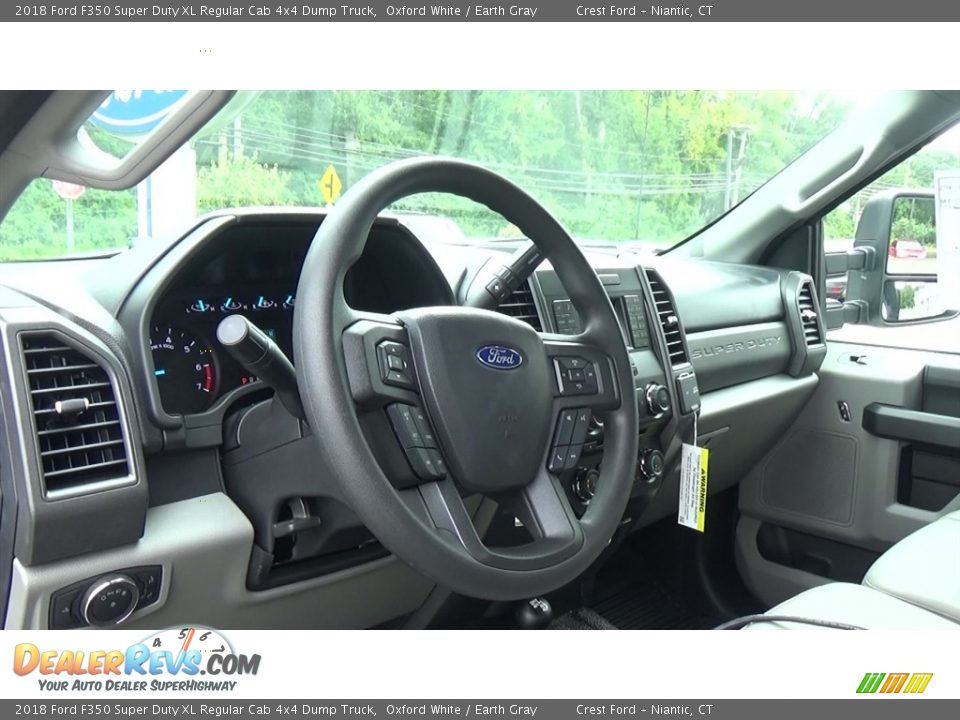 2018 Ford F350 Super Duty XL Regular Cab 4x4 Dump Truck Oxford White / Earth Gray Photo #9