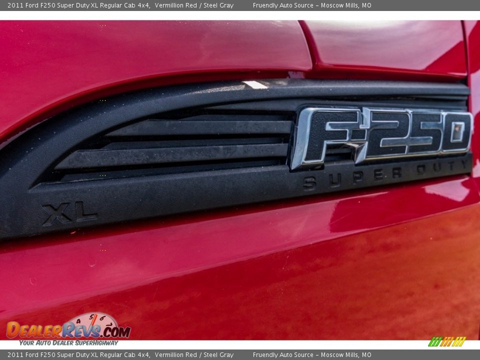 2011 Ford F250 Super Duty XL Regular Cab 4x4 Vermillion Red / Steel Gray Photo #34