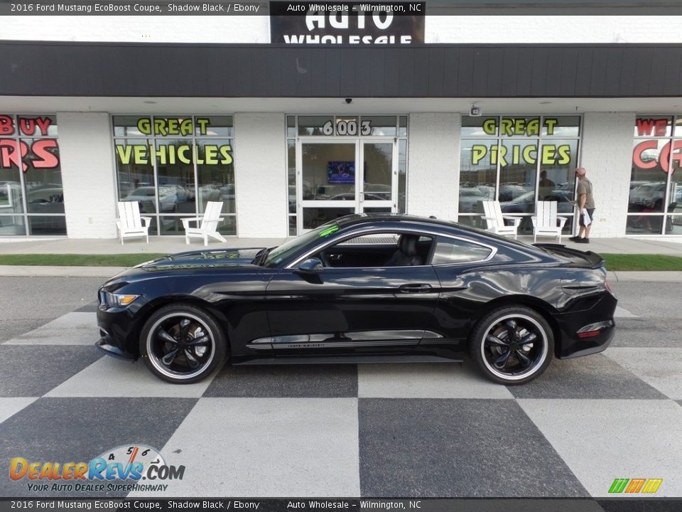 2016 Ford Mustang EcoBoost Coupe Shadow Black / Ebony Photo #1