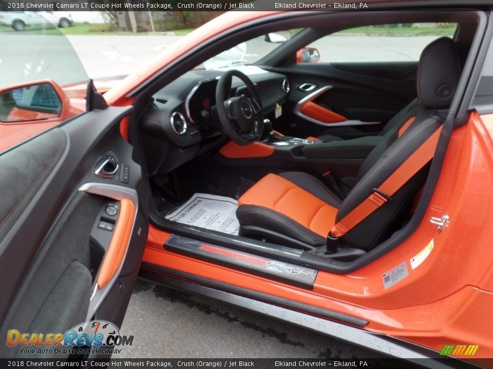2018 Chevrolet Camaro LT Coupe Hot Wheels Package Crush (Orange) / Jet Black Photo #23