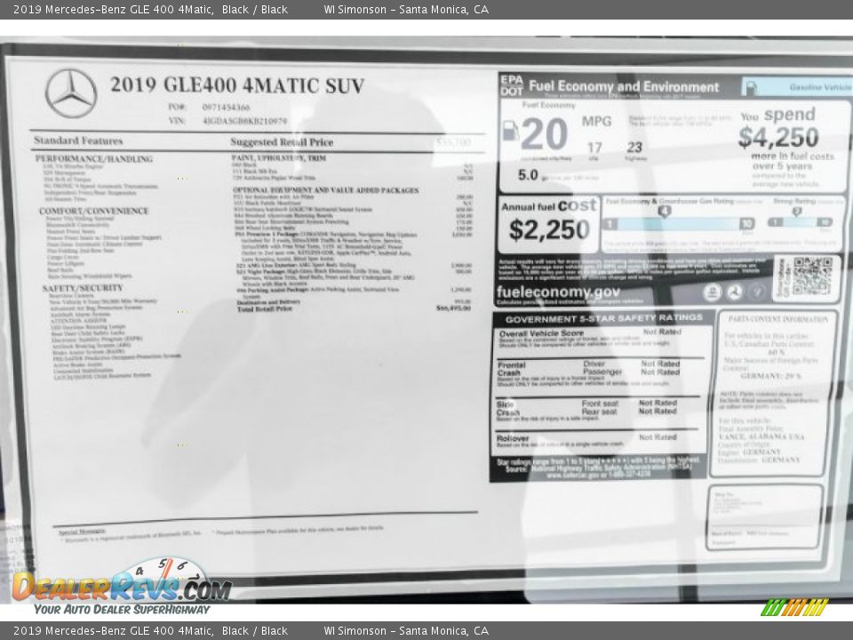 2019 Mercedes-Benz GLE 400 4Matic Black / Black Photo #10
