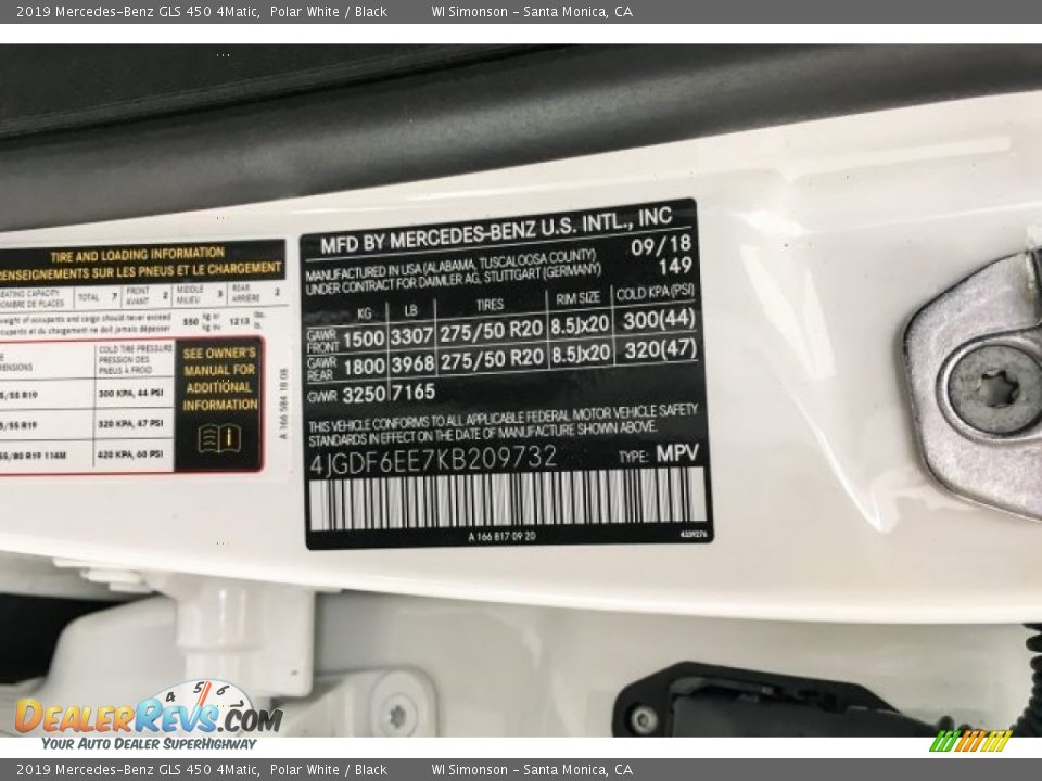 2019 Mercedes-Benz GLS 450 4Matic Polar White / Black Photo #11