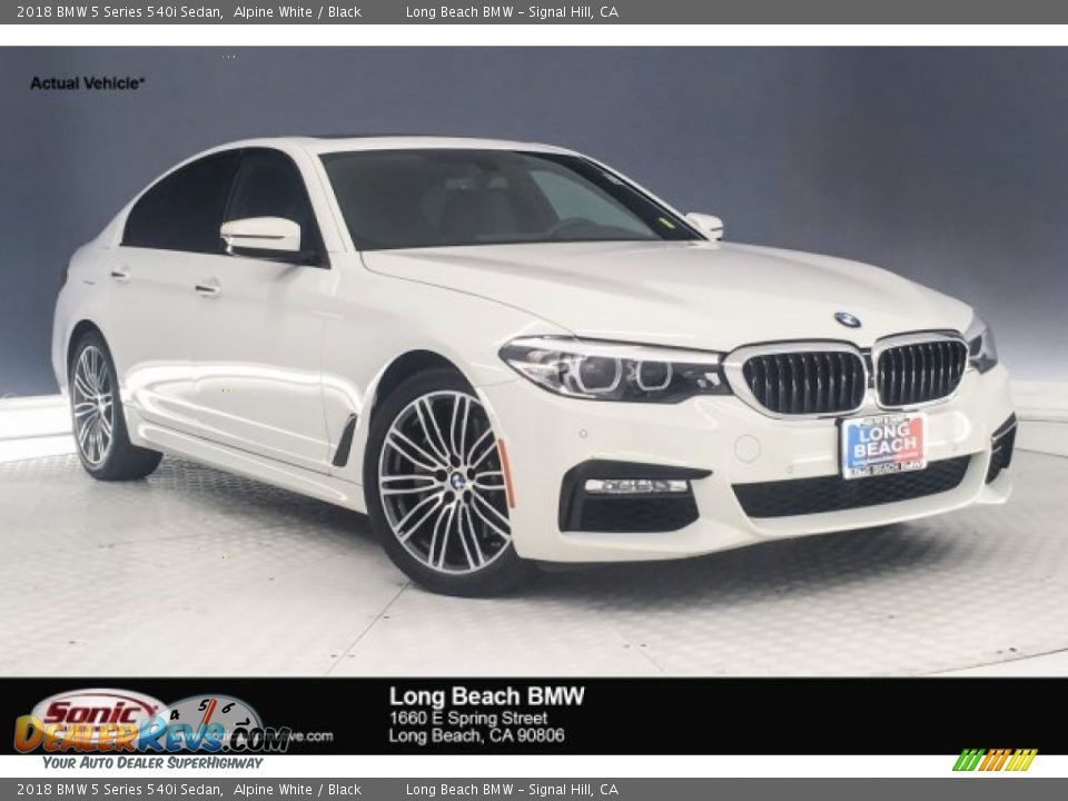 2018 BMW 5 Series 540i Sedan Alpine White / Black Photo #1