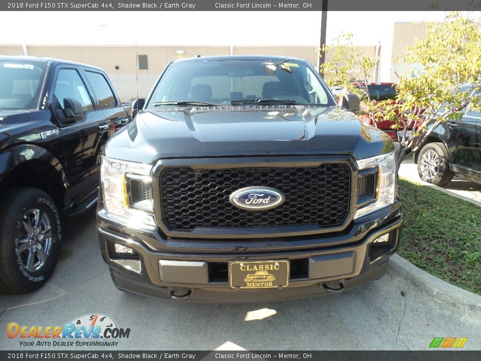 2018 Ford F150 STX SuperCab 4x4 Shadow Black / Earth Gray Photo #2