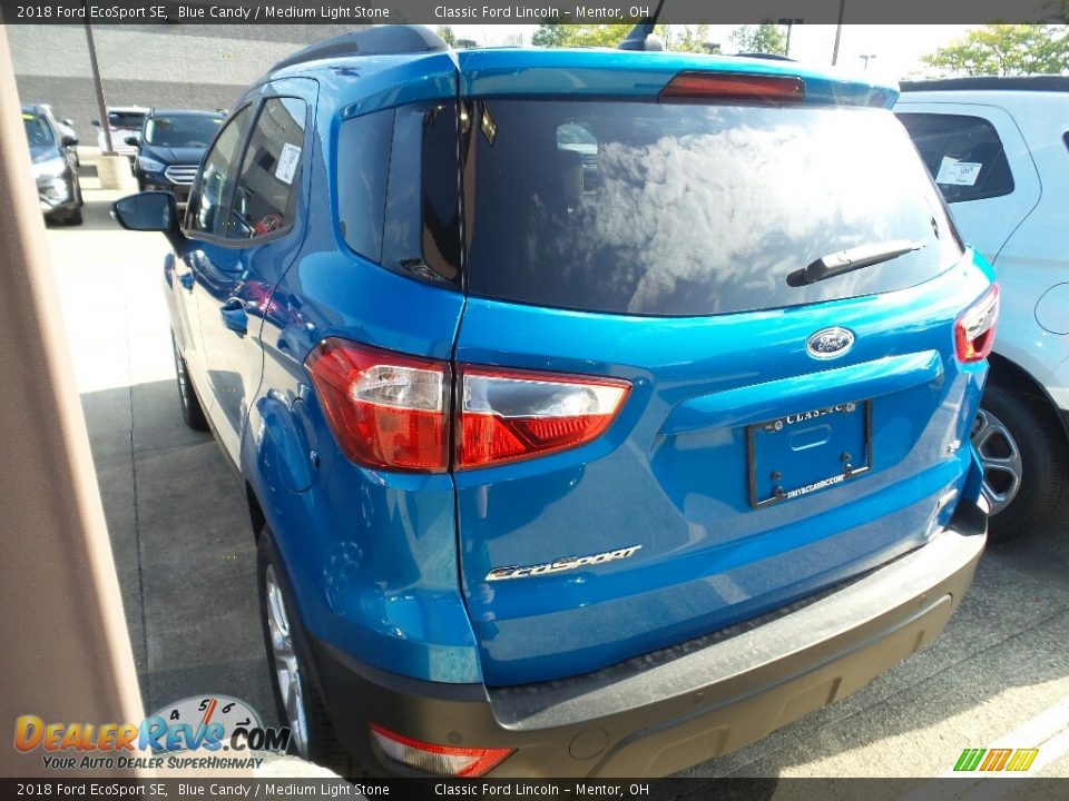 2018 Ford EcoSport SE Blue Candy / Medium Light Stone Photo #3