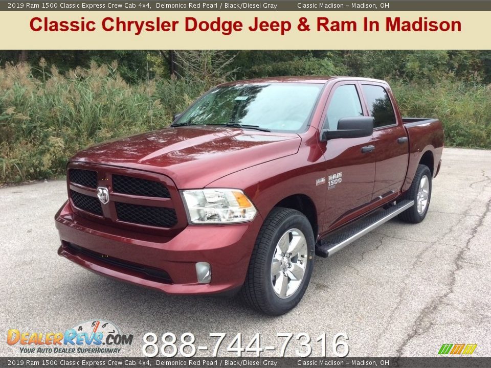 2019 Ram 1500 Classic Express Crew Cab 4x4 Delmonico Red Pearl / Black/Diesel Gray Photo #1