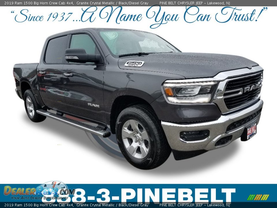 2019 Ram 1500 Big Horn Crew Cab 4x4 Granite Crystal Metallic / Black/Diesel Gray Photo #1
