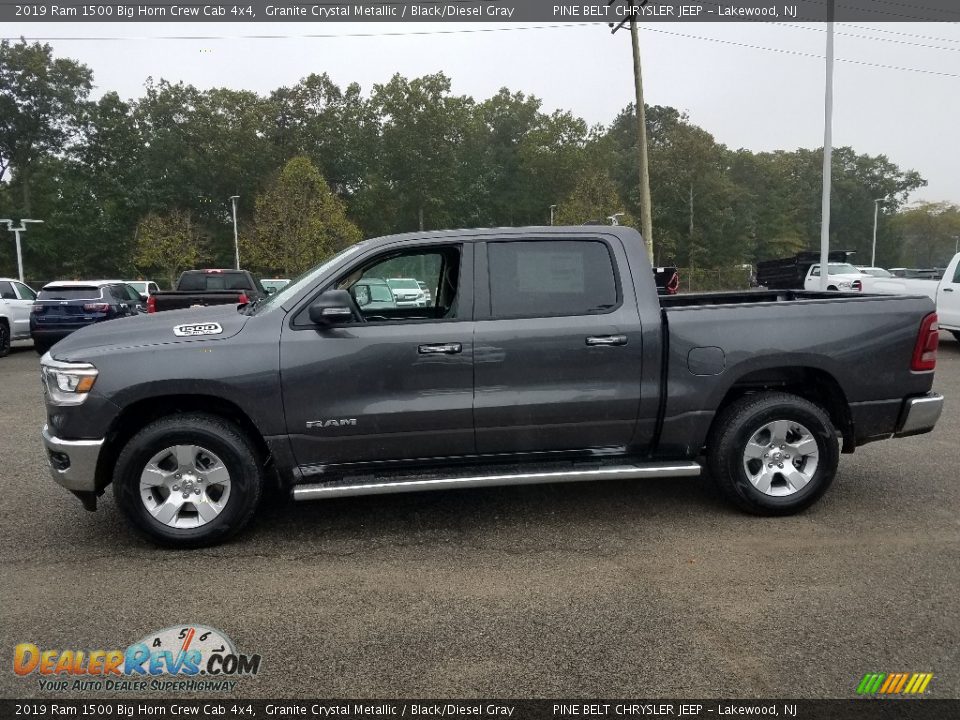 2019 Ram 1500 Big Horn Crew Cab 4x4 Granite Crystal Metallic / Black/Diesel Gray Photo #3