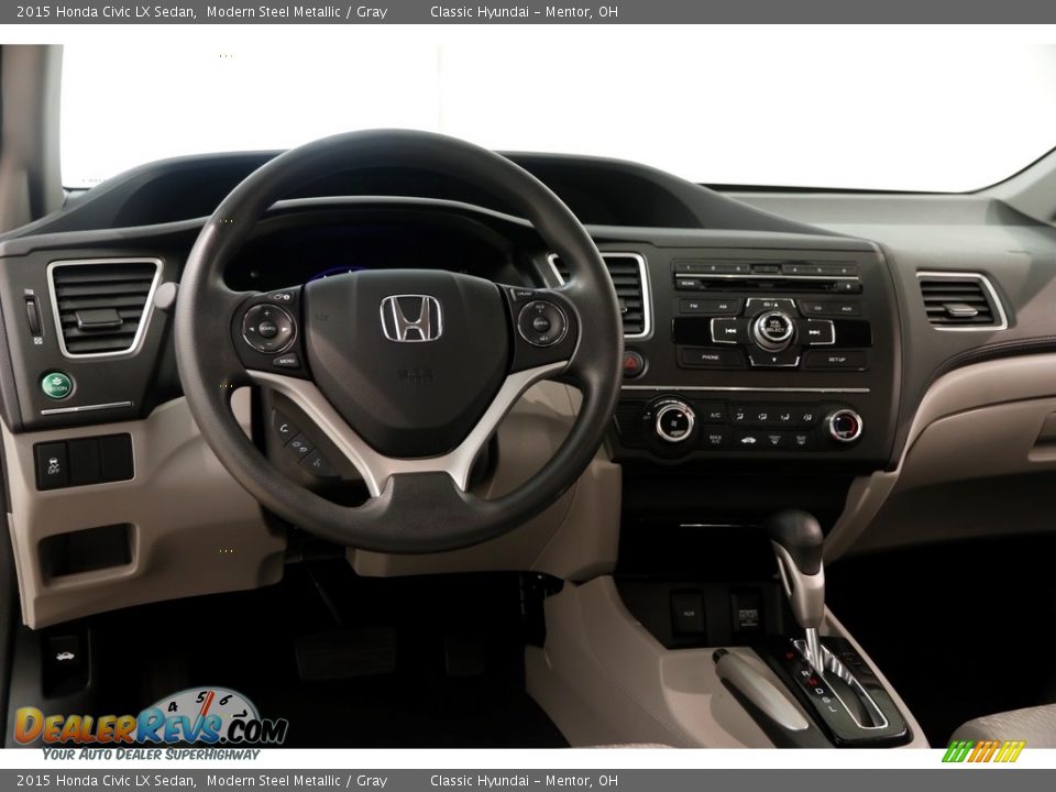 2015 Honda Civic LX Sedan Modern Steel Metallic / Gray Photo #7