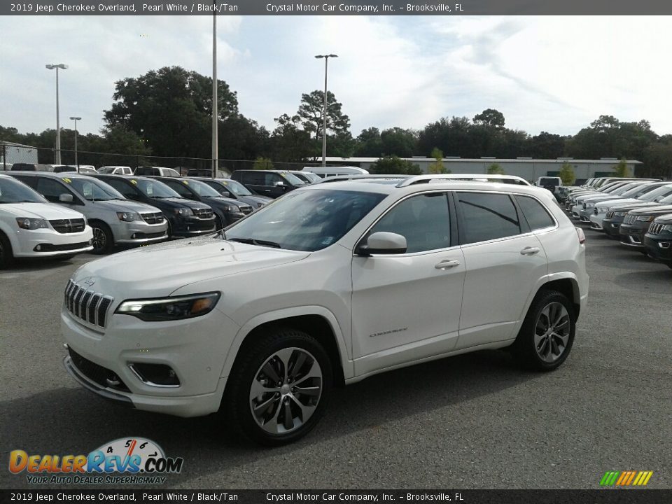 2019 Jeep Cherokee Overland Pearl White / Black/Tan Photo #1