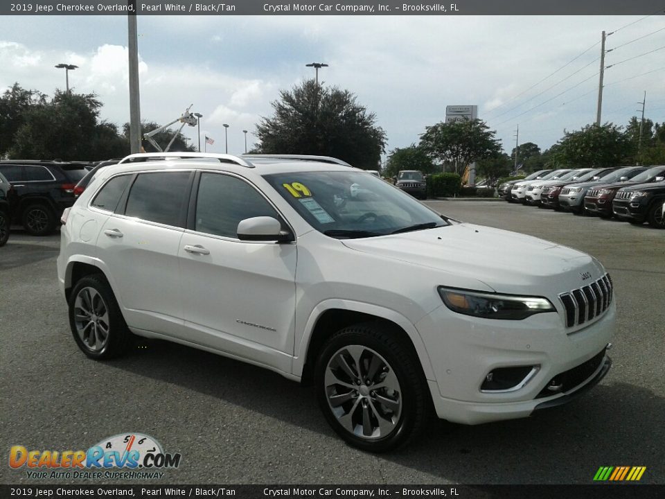 2019 Jeep Cherokee Overland Pearl White / Black/Tan Photo #7