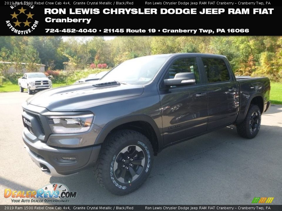 2019 Ram 1500 Rebel Crew Cab 4x4 Granite Crystal Metallic / Black/Red Photo #1