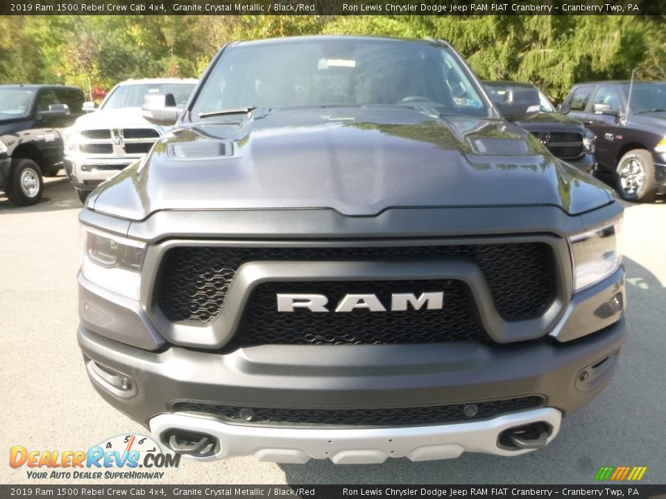 2019 Ram 1500 Rebel Crew Cab 4x4 Granite Crystal Metallic / Black/Red Photo #8
